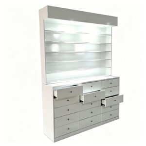 Custom Nail Polish Cabinet Display with Drawers