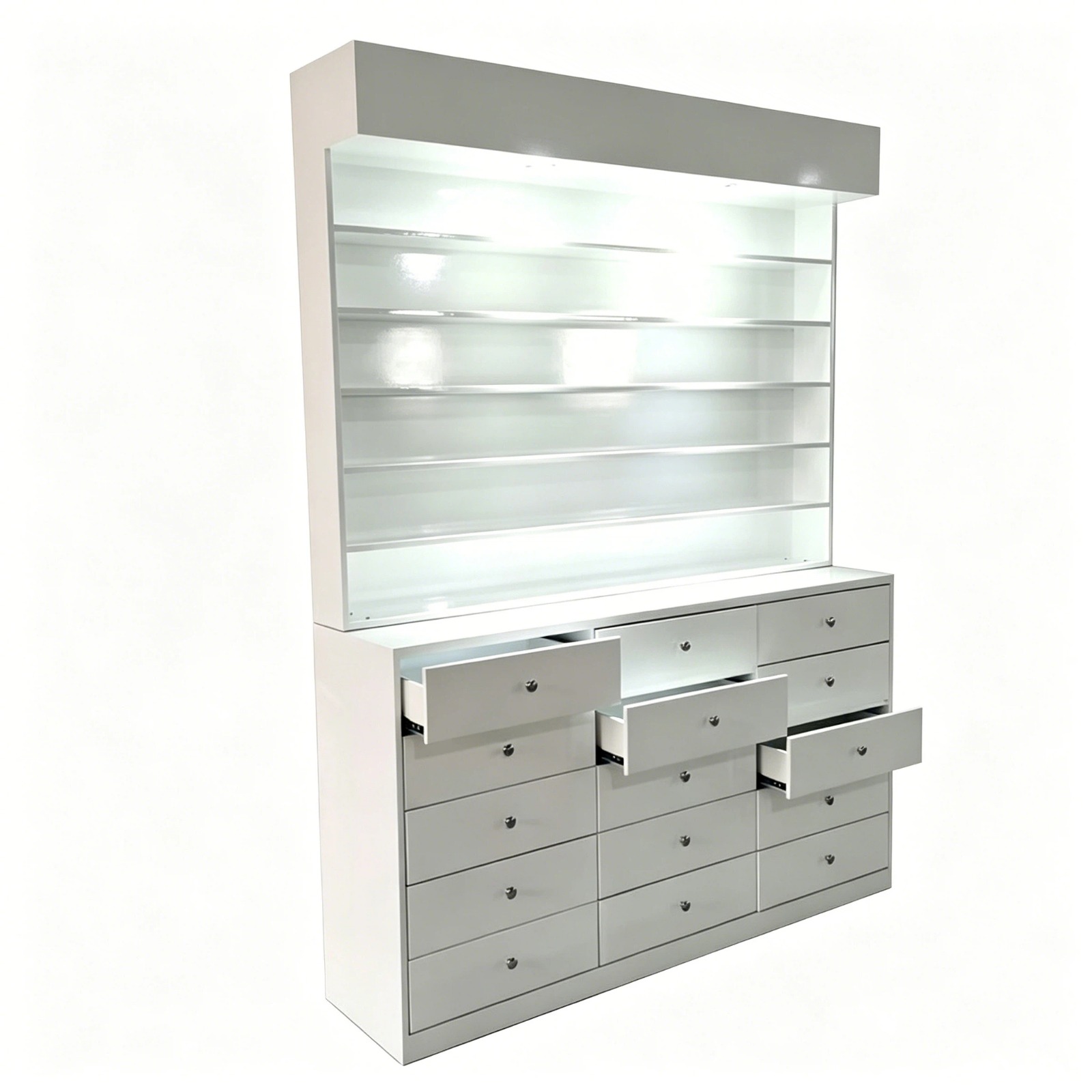 Custom Nail Polish Cabinet Display with Drawers